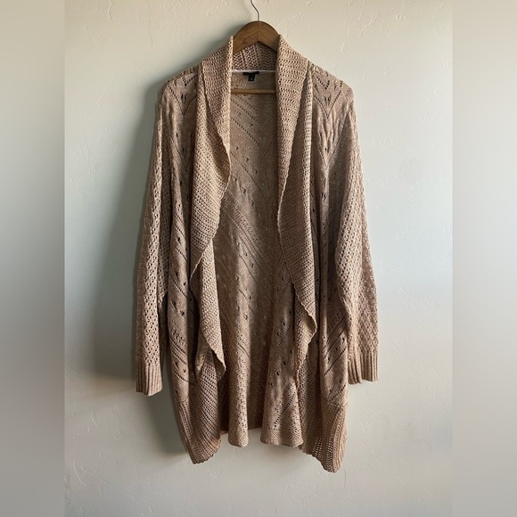 Torrid - Tan Knit drop front Cardigan - Picture 1 of 11